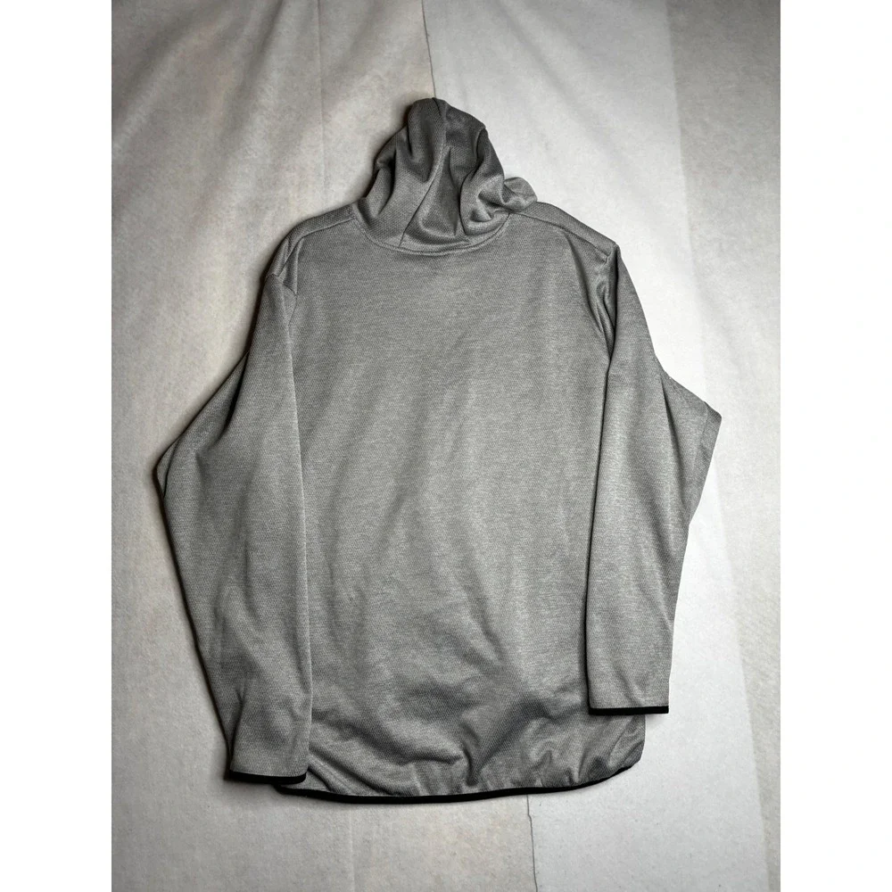 Adidas Climawarm Hoodie Mens Grey Textured Pullover Sweatshirt 03 Graphic